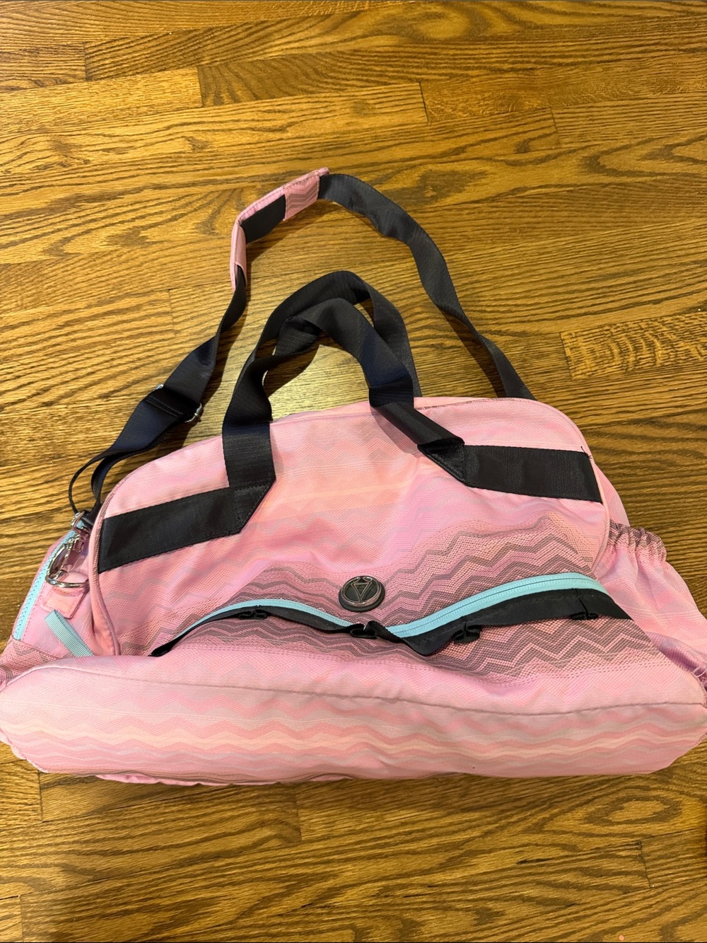 Ivivva Pink Chevron Weekend Duffel Bag with Arm Straps